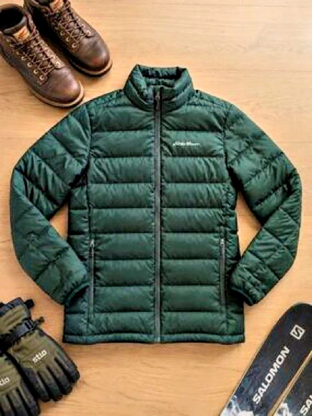 Mens Eddie Bauer CirrusLite 650 Down Jacket Green Down Puffer Jacket. Size Small